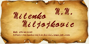 Milenko Miljojković vizit kartica